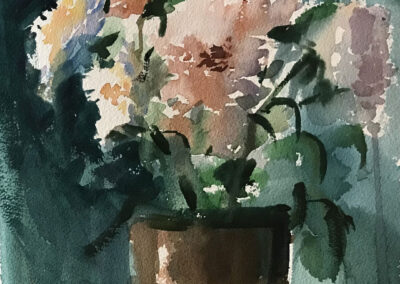 Flowers in a ceramic vase